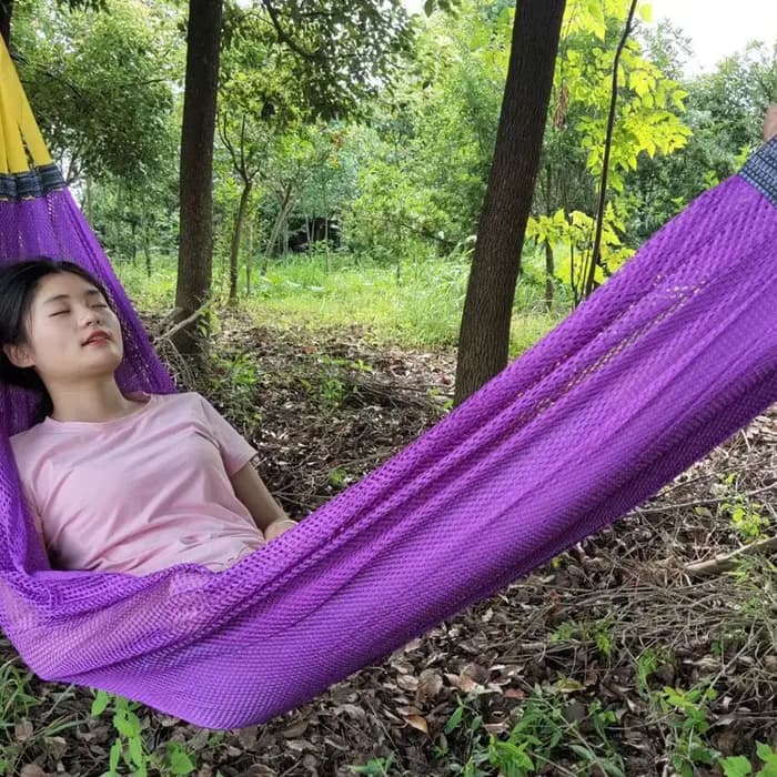 Hamac de jardin de randonnée de Camping en plein air de taille simple et Double de tissu de Parachut