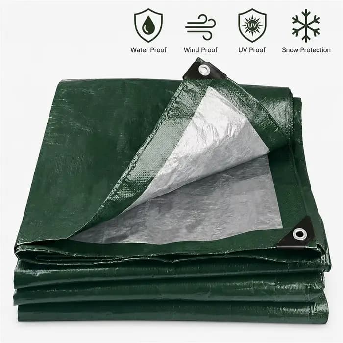 Bâche imperméable robuste pour l'extérieur, résistante aux déchirures, en PE, avec œillets renforcés