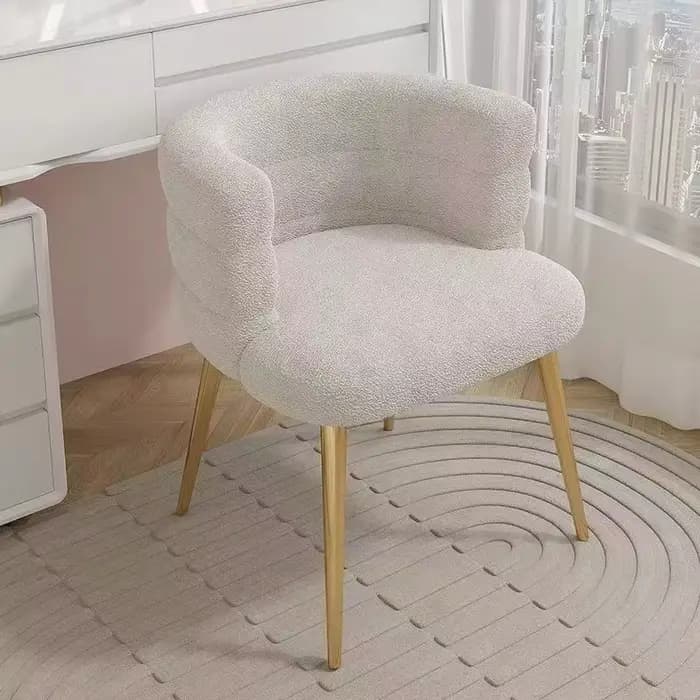 Formwell-Petite version de chaise d'appoint, dossier incurvé pour cuisine, salle à manger, pieds mét