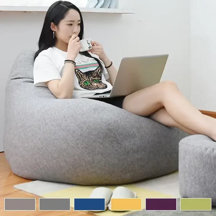 OTAUTAU grand pouf chaise housse de canapé sans remplissage paresseux siège d'angle pouf canapé a un