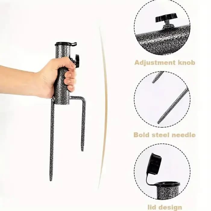 RapDuty-Injecteur de Parapluie Rond Réglable en Fer pour l'Extérieur, Support dans le Sable