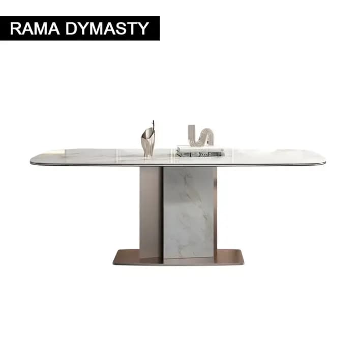 Sièges de table à manger rectangulaires modernes en pierre frittée série Luxotic pour 6 à 8 personne