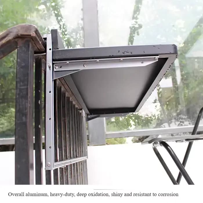 Table pliante en aluminium suspendue sur balustrade de balcon, imperméable et Protection UV, meubles