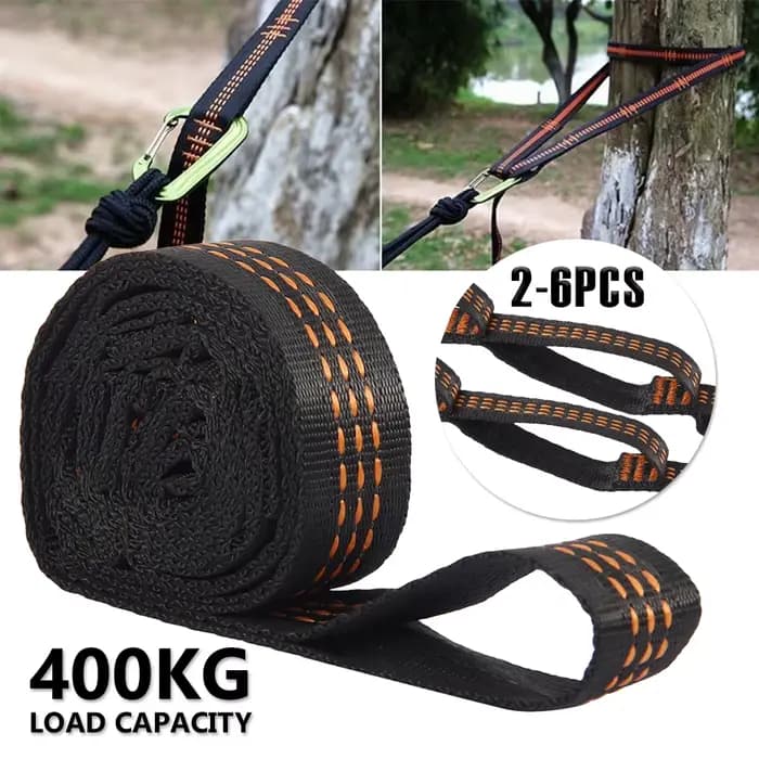 Sangles de hamac en nylon 100x2.5cm, 2/6 pièces, accessoire de camping ajustable pour jardin extérie
