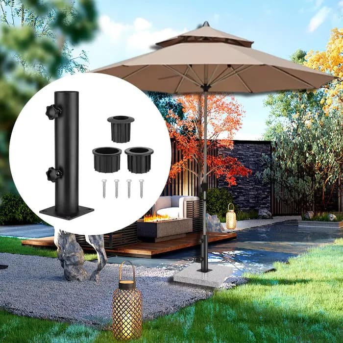 Support de base de parasol en acier robuste avec pince de fixation de rechange pour quais, pelouses,