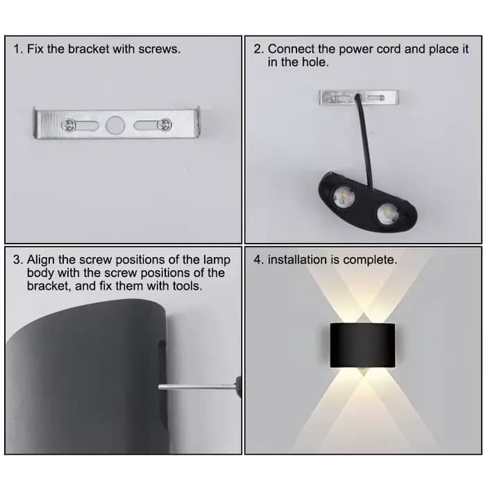 Mur LED lampe extérieure IP65 étanche haut vers le bas éclairage lumineux intérieur escalier jardin