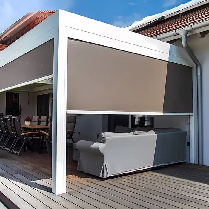 Pare-soleil à rouleau résistant au vent pour la maison : extérieur imperméable, résistant au vent et