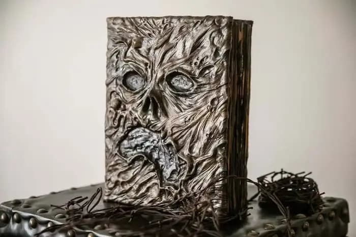 Nouveau Necronomicon livre de magie sombre accessoire démon mal morts-vivants autel rituel invocatio