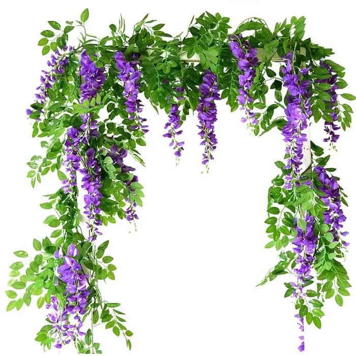 7ft 2m fleur chaîne artificielle glycine vigne guirlande plantes feuillage extérieur maison traînant