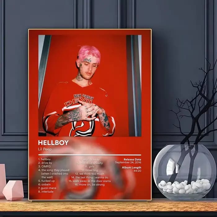 Affiche d'album musical Singer L-Lil Peep, impression d'art mural esthétique moderne, minimaliste, p