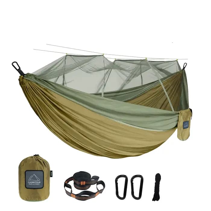Hamac de couchage suspendu en tissu Nylon, Simple et Double taille, Portable, voyage, Camping en ple