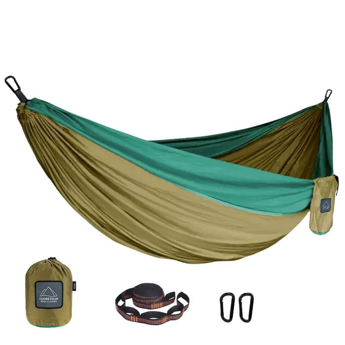 Hamac de jardin de randonnée de Camping en plein air de taille simple et Double de tissu de Parachut
