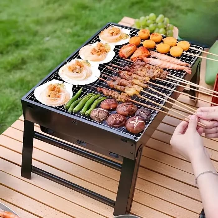 Barbecue pliable Portable, support de Barbecue de pique-nique de Camping en plein air à domicile, fo