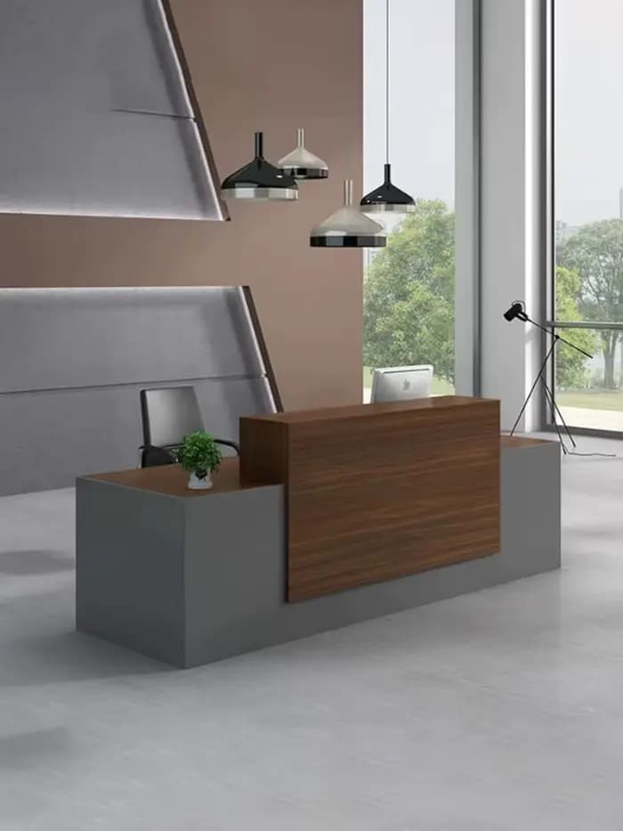 Comptoir de bar moderne de luxe, style nordique vintage, esthétique tendance, pour bureau, mobilier