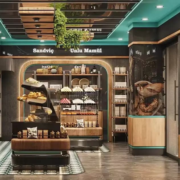 Conception de mobilier personnalisé pour café, comptoir sur mesure pour pâtisserie, étagère de prése