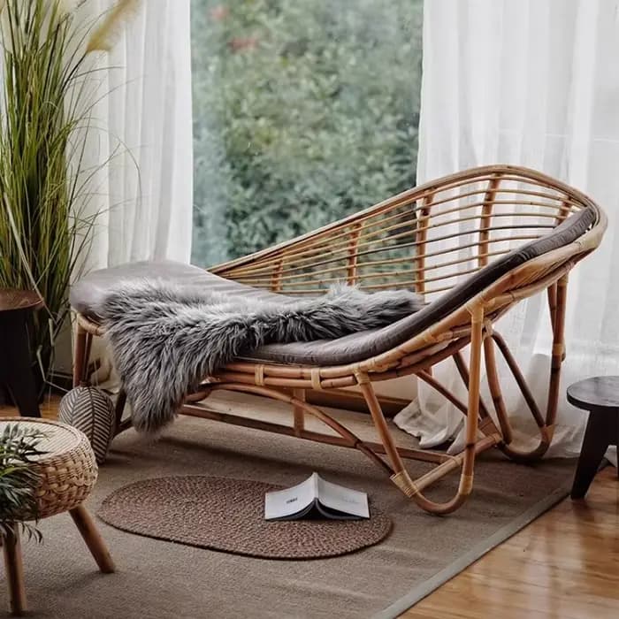 Nordique rotin salon inclinable salon paresseux confortable loisirs chaises canapé Chaise adulte cha