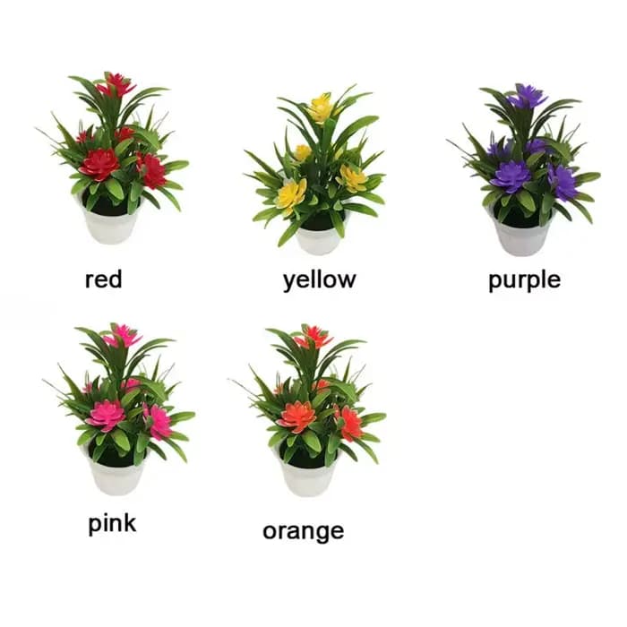 Pot de plantes à fleurs artificielles, simulation de fausses fleurs en plastique, décoration de maison et de bureau, bonsaï de bureau, ornements de balcon pour fête de mariage