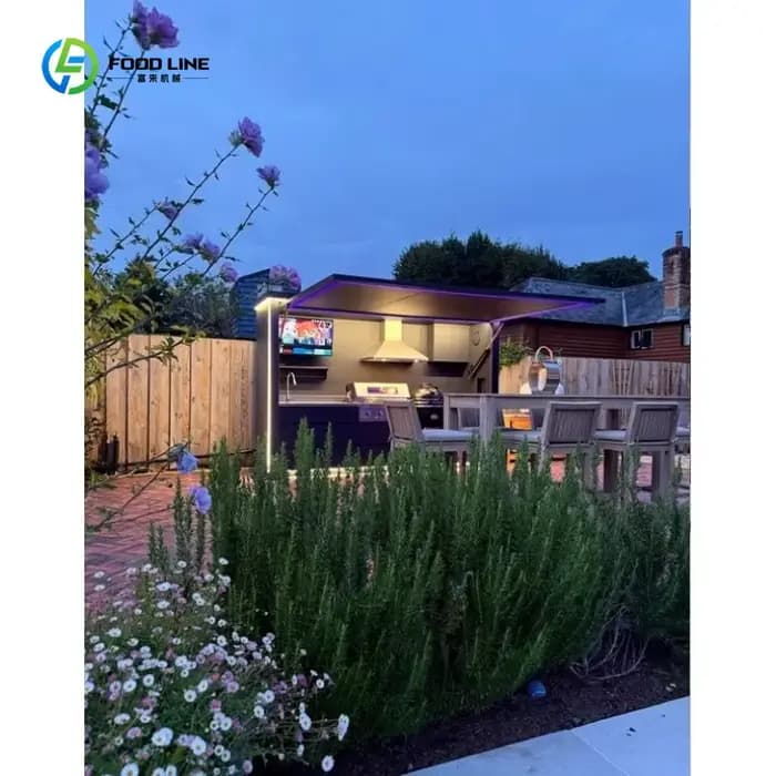 Abri de barbecue en acier et cuisine extérieure – Structure durable