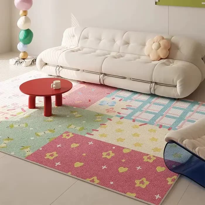 Tapis de sol coloré Dopamine pour salon, tapis de luxe grande taille pour chambre à coucher, tapis de chevet, tapis de table basse, décoration intérieure
