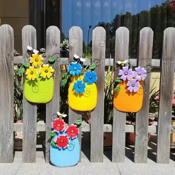 Vases de jardin à fleurs en métal