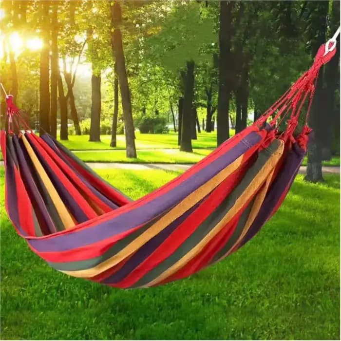 2025 simple large toile épaisse hamac Camping en plein air sac à dos loisirs balançoire Portable lit suspendu dormir