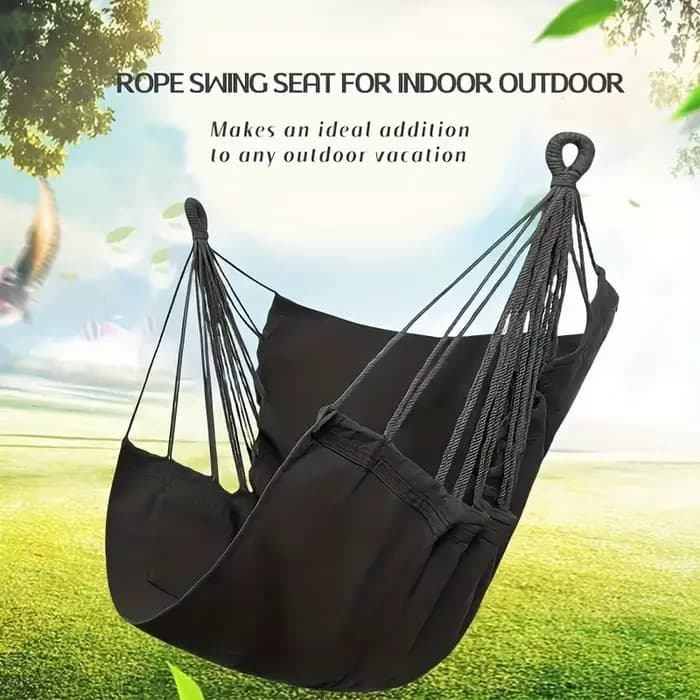Fauteuil suspendu en tissu de loisirs 1 pièce - Balançoire d'extérieur avec anti-retournement et sac de rangement pour