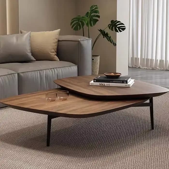 Table basse de luxe avec plateau transparent