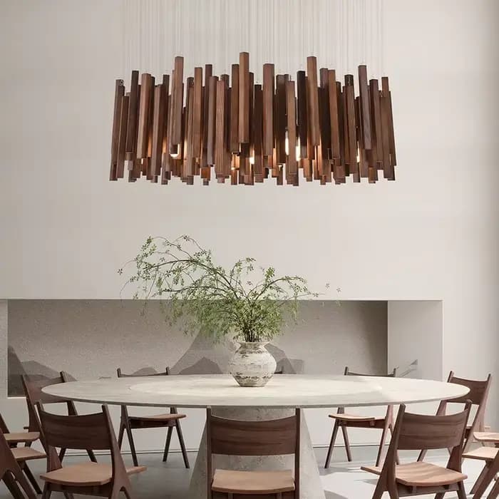 Lustre en bois massif japonais, lampes suspendues pour salle à manger, cuisine, table, chambre à coucher, ferme, restaurant