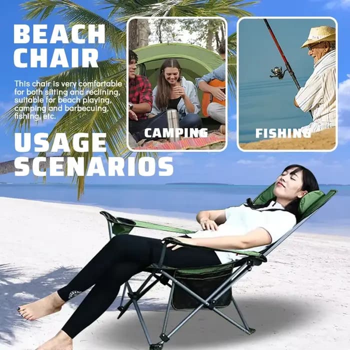 Chaise longue de plage basse avec repose-pieds, légère, pour l'extérieur, chaises de plage pliables