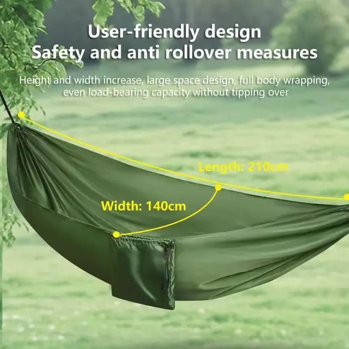 Hamac portable avec sac de rangement, sangles robustes, matériau textile léger et double pour le camping, la randonnée et les aventures en plein air