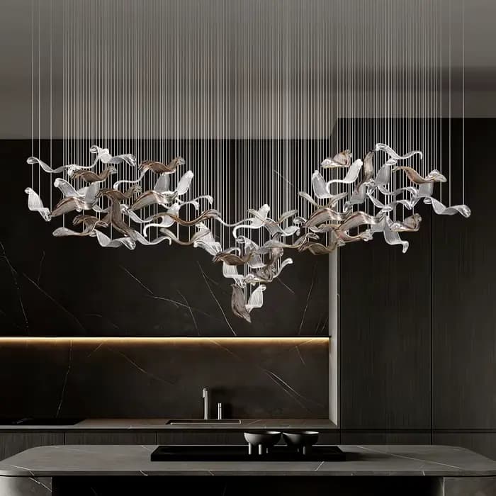 Lustre suspendu pour salle à manger, luminaires de plafond pour salon, luminaires suspendus en verre pour îlot de cuisine