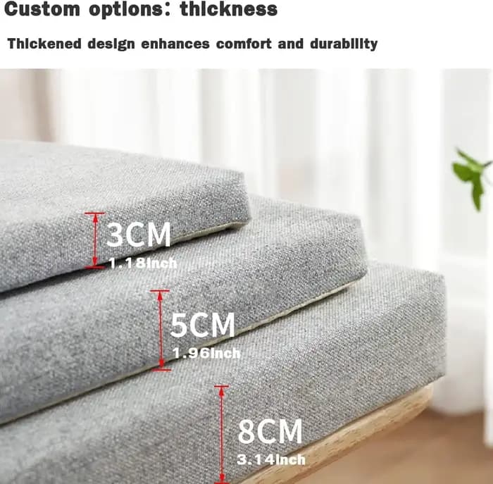 Coussins de banc de 5cm de Long, siège de chaise, oreiller de canapé, baie vitrée, coussin décoratif pour canapés, siège de banc de jardin, balançoire, siège arrière