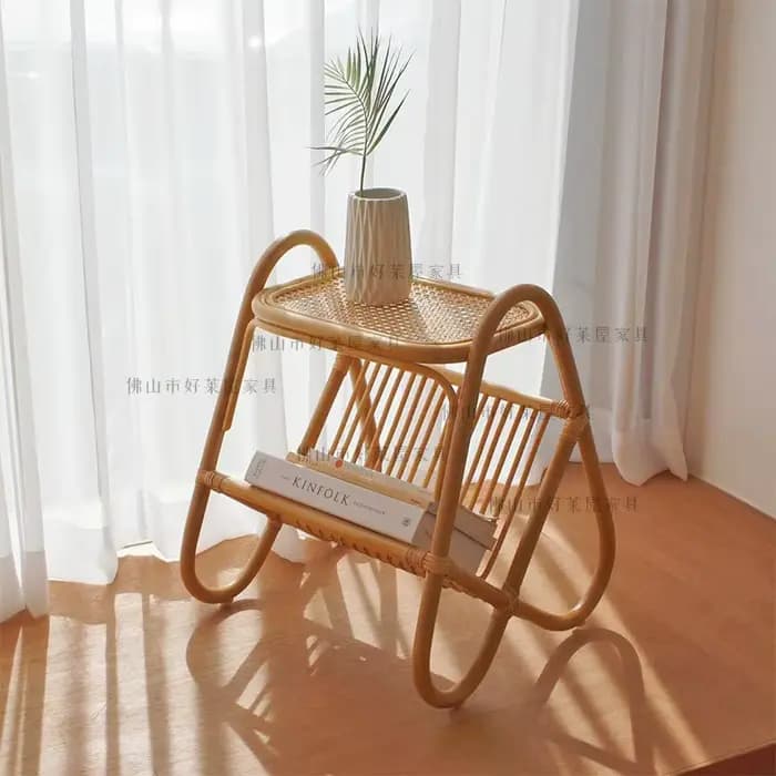Table basse de rangement en rotin MOMO