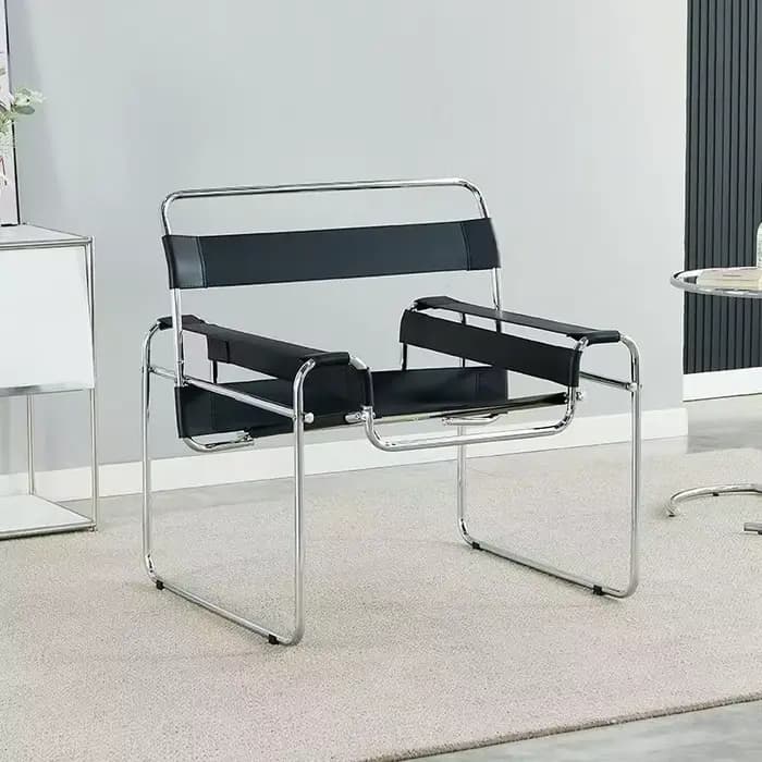 Fauteuil de détente individuel avec cadre en acier et métal