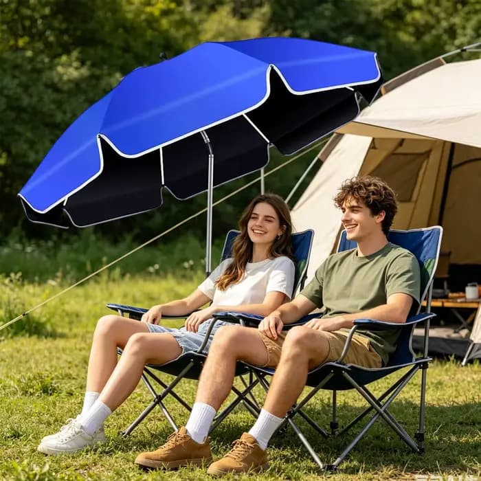 Parasol de chaise réglable à 360° avec pince