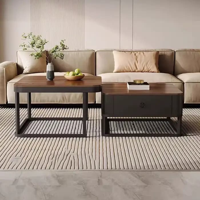 Table basse esthétique carrée rangement universel