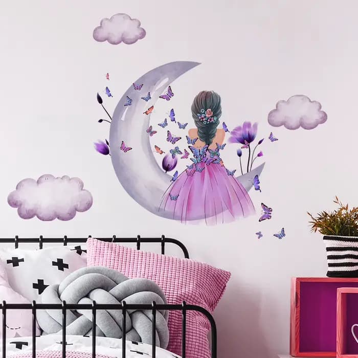 Autocollants Muraux Décoratifs pour Chambre d'Enfant, Papillon, Fleur, Mignon, pour Salon