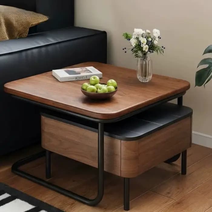 Table d'angle de rangement moderne pour salon, style industriel classique, bureau pliant peu encombrant, table d'appoint artistique, meuble de chambre