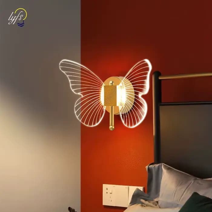 Papillon mur LED lampe éclairage intérieur maison chambre Table de chevet salon décoration nordique intérieur applique murale appliques