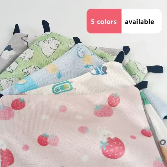Hamac double face pour cochon d'Inde, respirant en soie glacée, doux pour la peau, 4 crochets, fournitures pour petits animaux