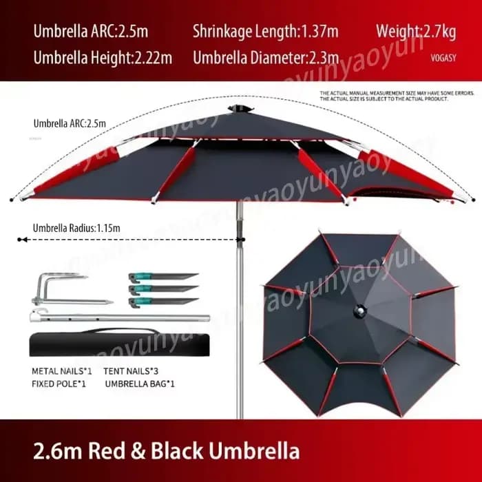 Parasol de jardin double couche pliable 1