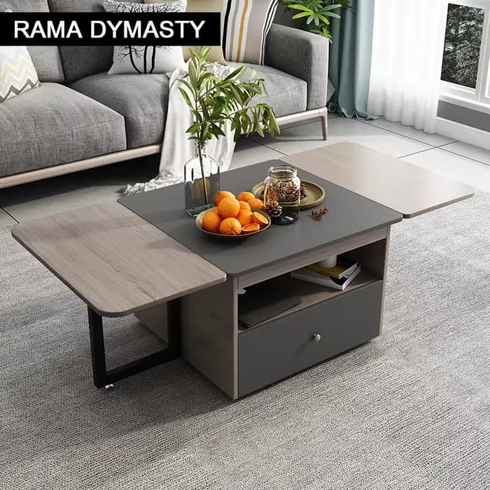 Table pliante avec tabourets, rangement multifonctionnel, table à thé pliable