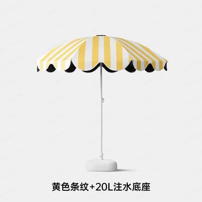 Parasol de terrasse extérieur rayé de grande taille, imperméable et anti-UV, idéal pour le jardin, la cour, la rue et les marchés.