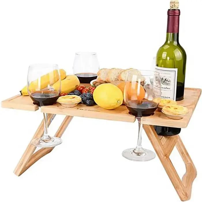 Table de pique-nique portable d'extérieur en bois
