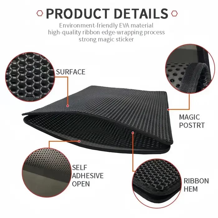 Tapis de litière pour chat de grande taille Eva Double couche imperméable