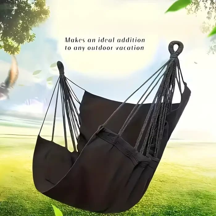 Chaise suspendue d'extérieur portable avec système de suspension robuste - Construction en tissu double couche très