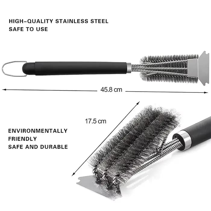 Brosse à Barbecue en Acier Inoxydable, Poils Antiadhésifs, Outil de Nettoyage
