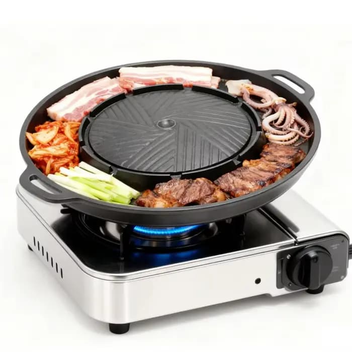 ABKY - Plaque de cuisson coréenne 2-en-1 pour barbecue