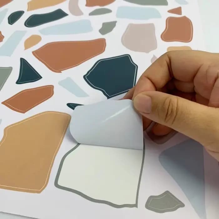 Autocollant mural en marbre pour salon et chambre à coucher, stickers muraux, décor de chambre d'enfant, peintures murales, papier peint, fond de terrazzo