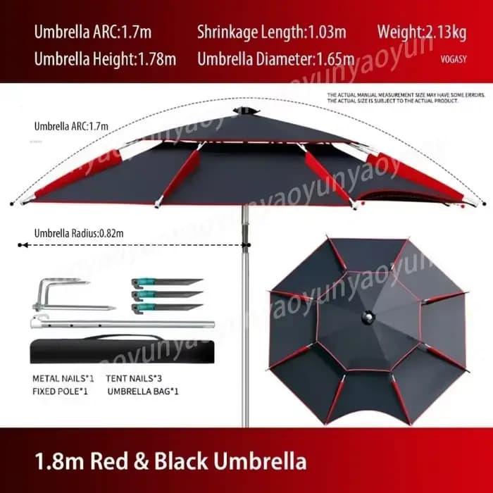 Parasol de jardin double couche pliable 1